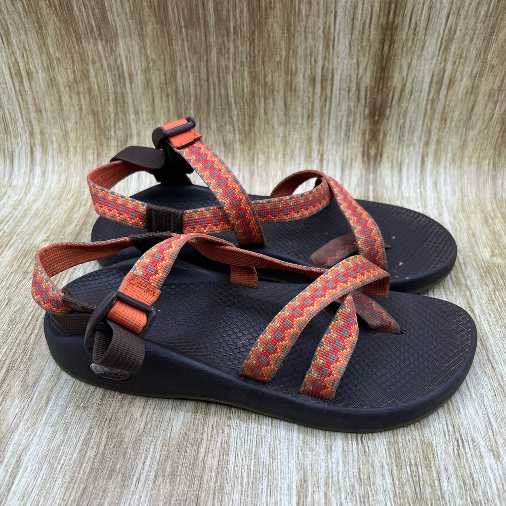 Chaco Z/2 Yampa Sandals Women's 10 Orange Geometric‎ Strappy Toe Loop J103986